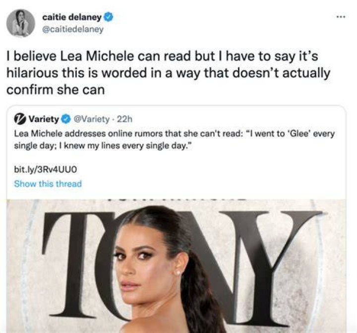 
Here’s Why the Internet Thinks Lea Michele Can’t Read 