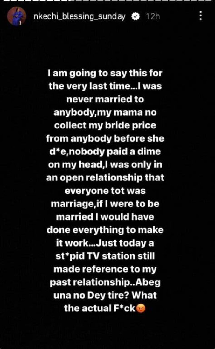 
“My mother didn’t collect bride price from anyone” Nkechi Blessing blows hot after been linked to her ex 