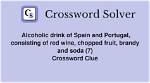 Red, Fruity Alcoholic Drink, Informally Crossword Clue